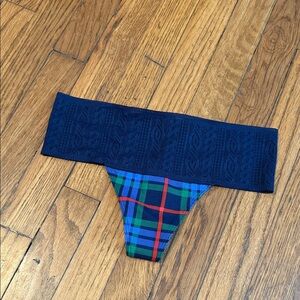 Aerie Plaid panties Lace Navy Band M